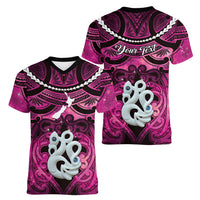 Personalised Maori Matariki Manaia Mawhero Women V-Neck T-Shirt Maori Kowhaiwhai Pattern Galaxy LT01 - Polynesian Pride