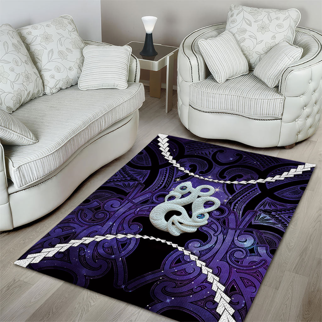 Maori Matariki Manaia Waiporoporo Area Rug Maori Kowhaiwhai Pattern Galaxy