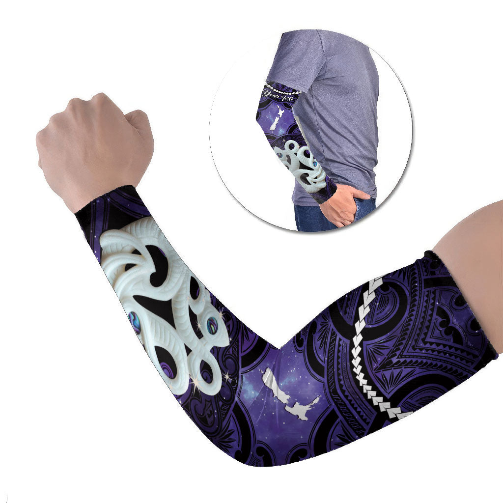 Personalised Maori Matariki Manaia Waiporoporo Arm Sleeves Maori Kowhaiwhai Pattern Galaxy