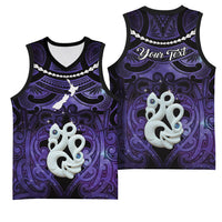 Personalised Maori Matariki Manaia Waiporoporo Basketball Jersey Maori Kowhaiwhai Pattern Galaxy