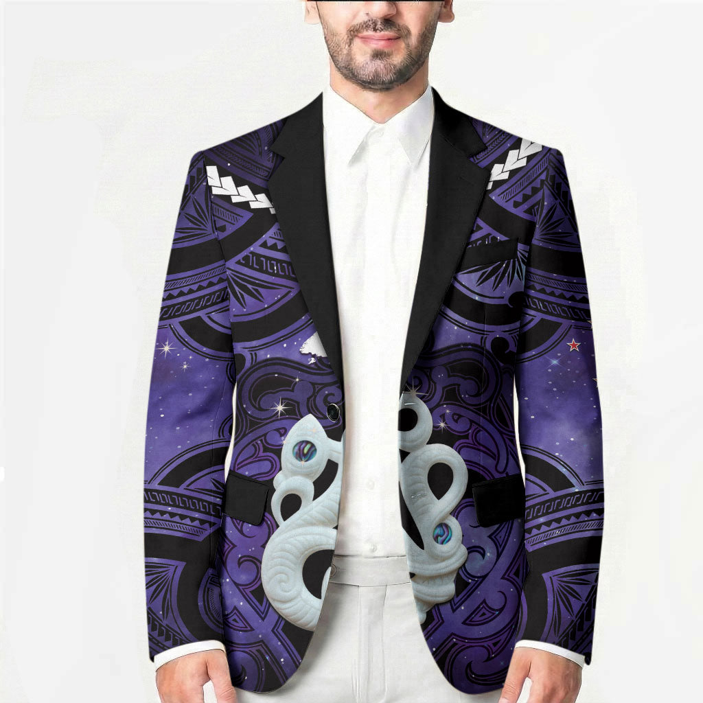 Personalised Maori Matariki Manaia Waiporoporo Blazer Maori Kowhaiwhai Pattern Galaxy