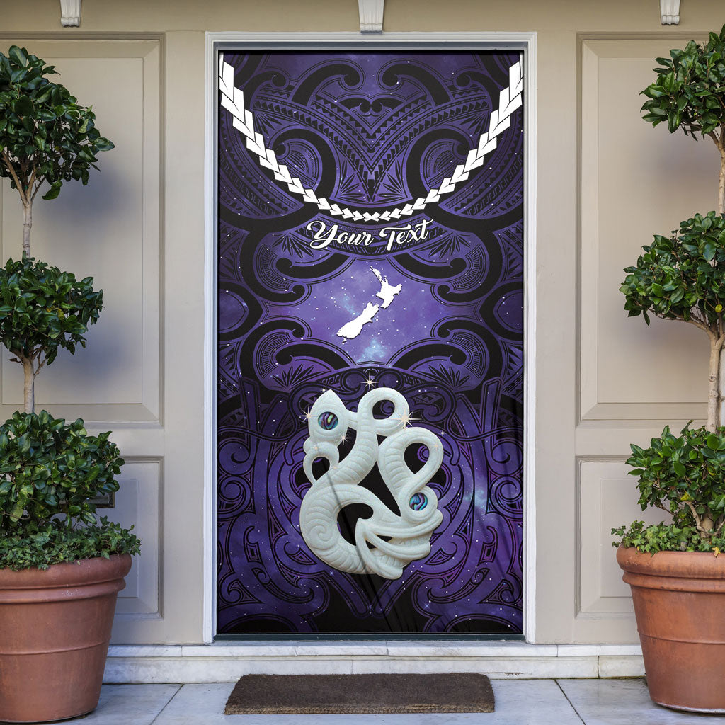 Personalised Maori Matariki Manaia Waiporoporo Door Cover Maori Kowhaiwhai Pattern Galaxy