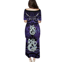 Personalised Maori Matariki Manaia Waiporoporo Family Matching Puletasi and Hawaiian Shirt Maori Kowhaiwhai Pattern Galaxy