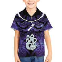 Personalised Maori Matariki Manaia Waiporoporo Family Matching Puletasi and Hawaiian Shirt Maori Kowhaiwhai Pattern Galaxy