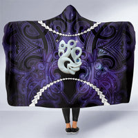 Maori Matariki Manaia Waiporoporo Hooded Blanket Maori Kowhaiwhai Pattern Galaxy