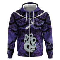Personalised Maori Matariki Manaia Waiporoporo Hoodie Maori Kowhaiwhai Pattern Galaxy