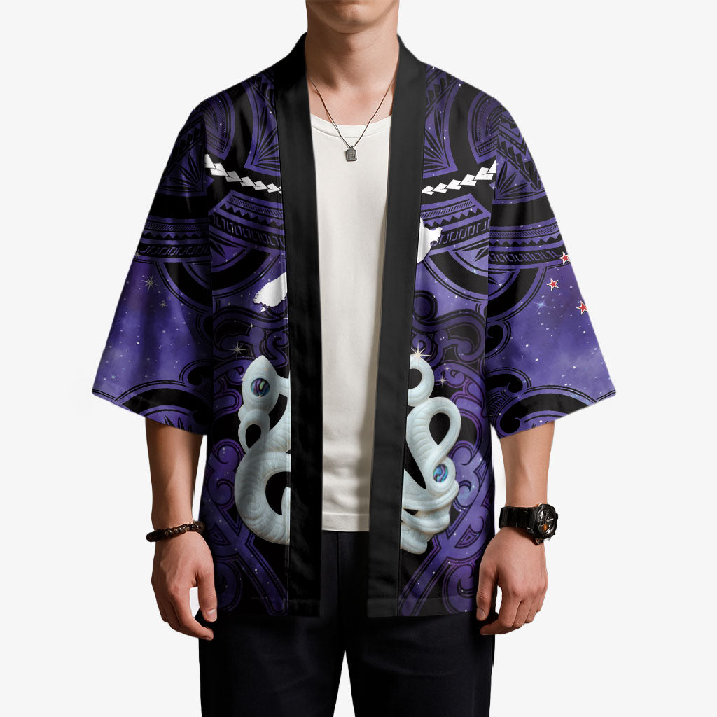 Personalised Maori Matariki Manaia Waiporoporo Kimono Maori Kowhaiwhai Pattern Galaxy