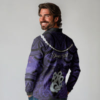 Personalised Maori Matariki Manaia Waiporoporo Long Sleeve Polo Shirt Maori Kowhaiwhai Pattern Galaxy LT01 - Polynesian Pride