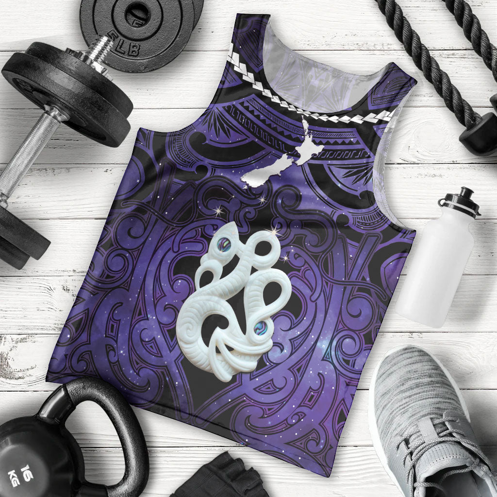 Personalised Maori Matariki Manaia Waiporoporo Men Tank Top Maori Kowhaiwhai Pattern Galaxy