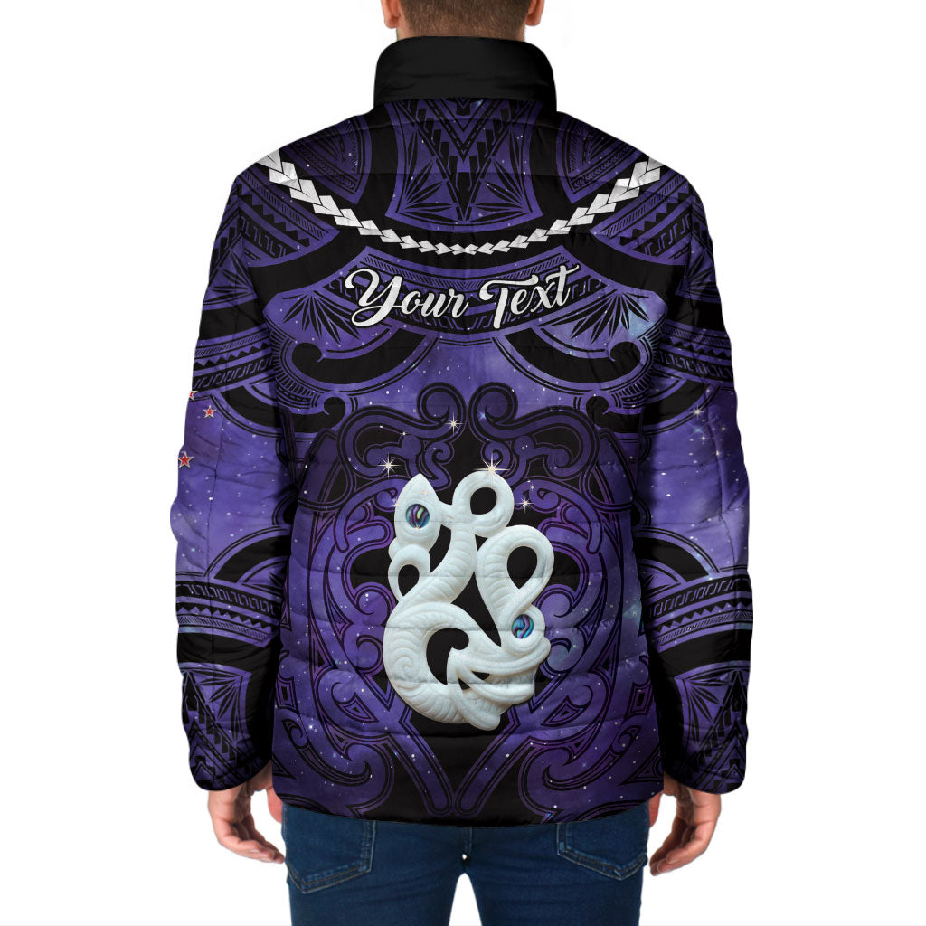Personalised Maori Matariki Manaia Waiporoporo Padded Jacket Maori Kowhaiwhai Pattern Galaxy LT01 - Polynesian Pride