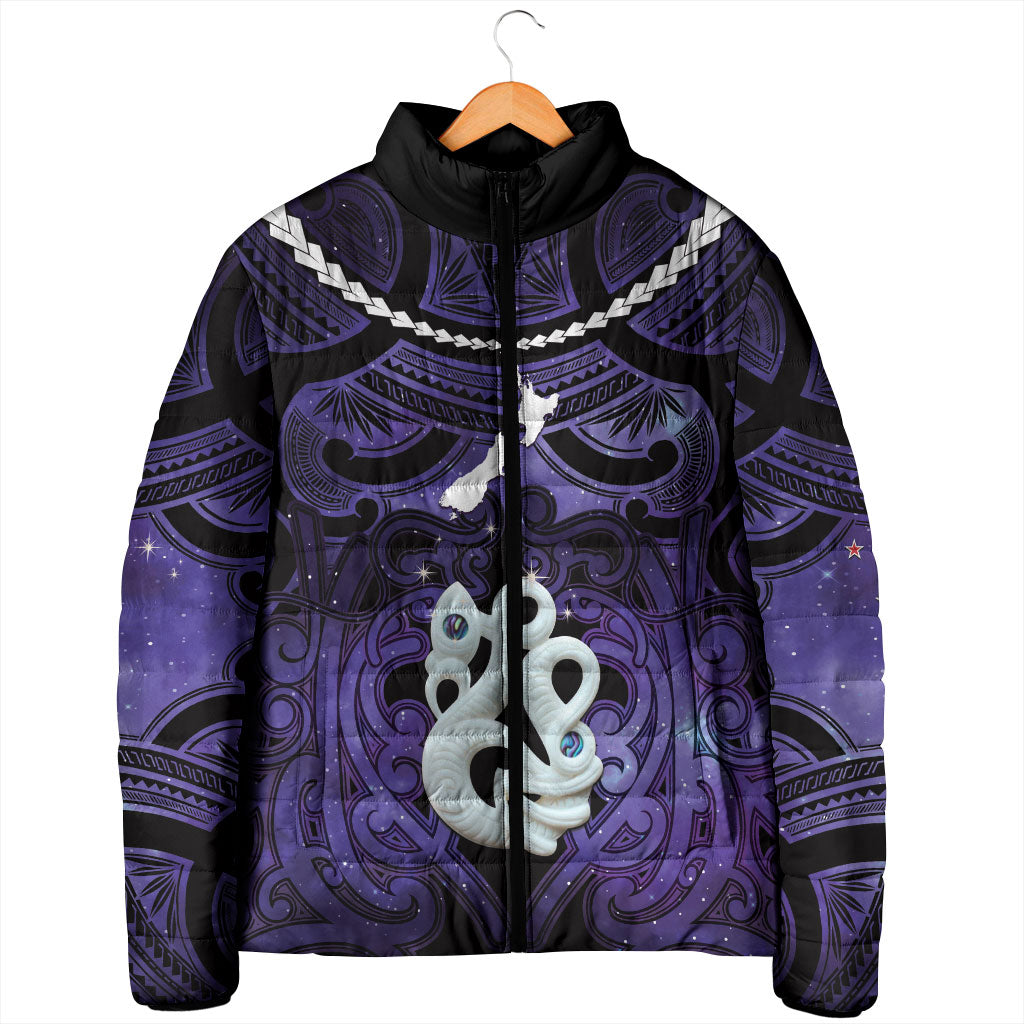 Personalised Maori Matariki Manaia Waiporoporo Padded Jacket Maori Kowhaiwhai Pattern Galaxy LT01 - Polynesian Pride
