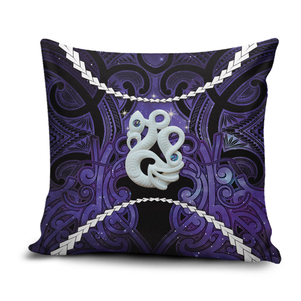 Maori Matariki Manaia Waiporoporo Pillow Cover Maori Kowhaiwhai Pattern Galaxy