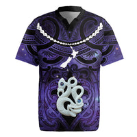 Personalised Maori Matariki Manaia Waiporoporo Rugby Jersey Maori Kowhaiwhai Pattern Galaxy LT01 Purple - Polynesian Pride