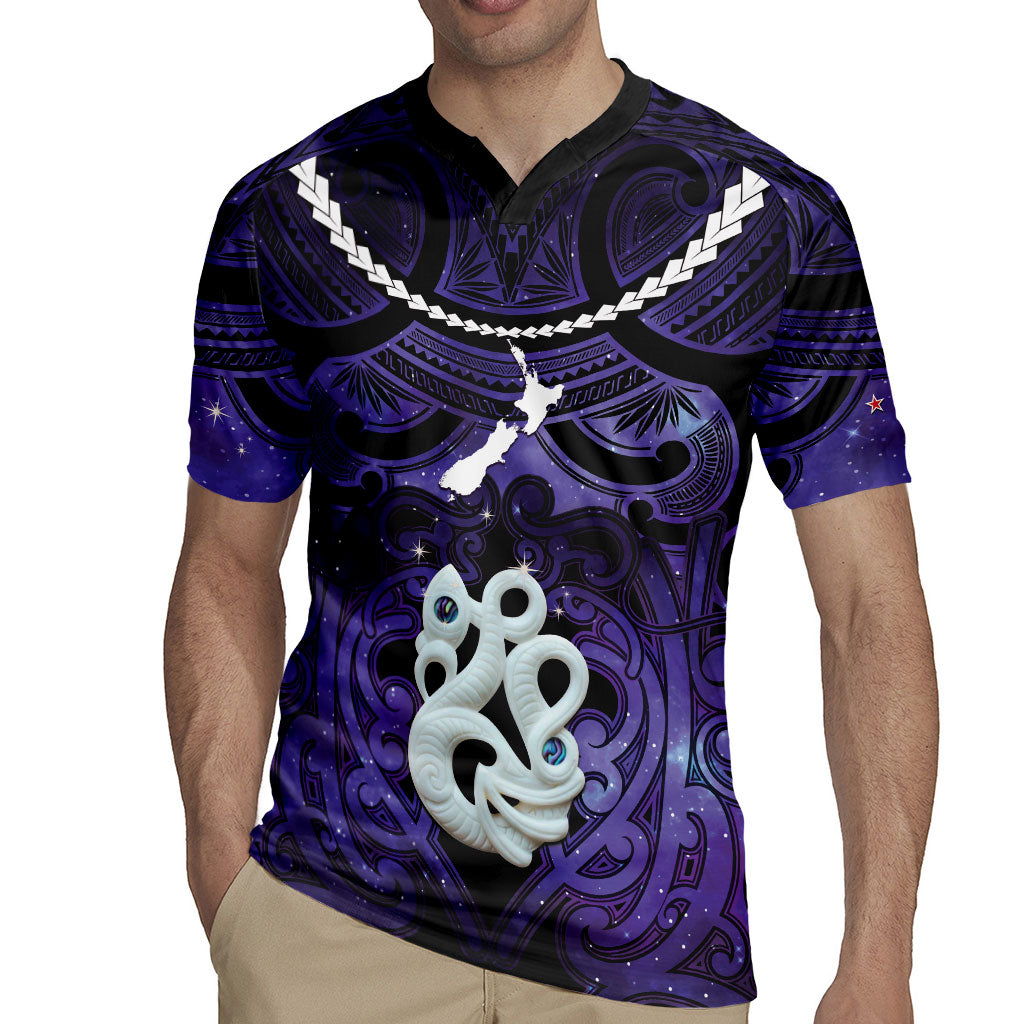Personalised Maori Matariki Manaia Waiporoporo Rugby Jersey Maori Kowhaiwhai Pattern Galaxy LT01 - Polynesian Pride