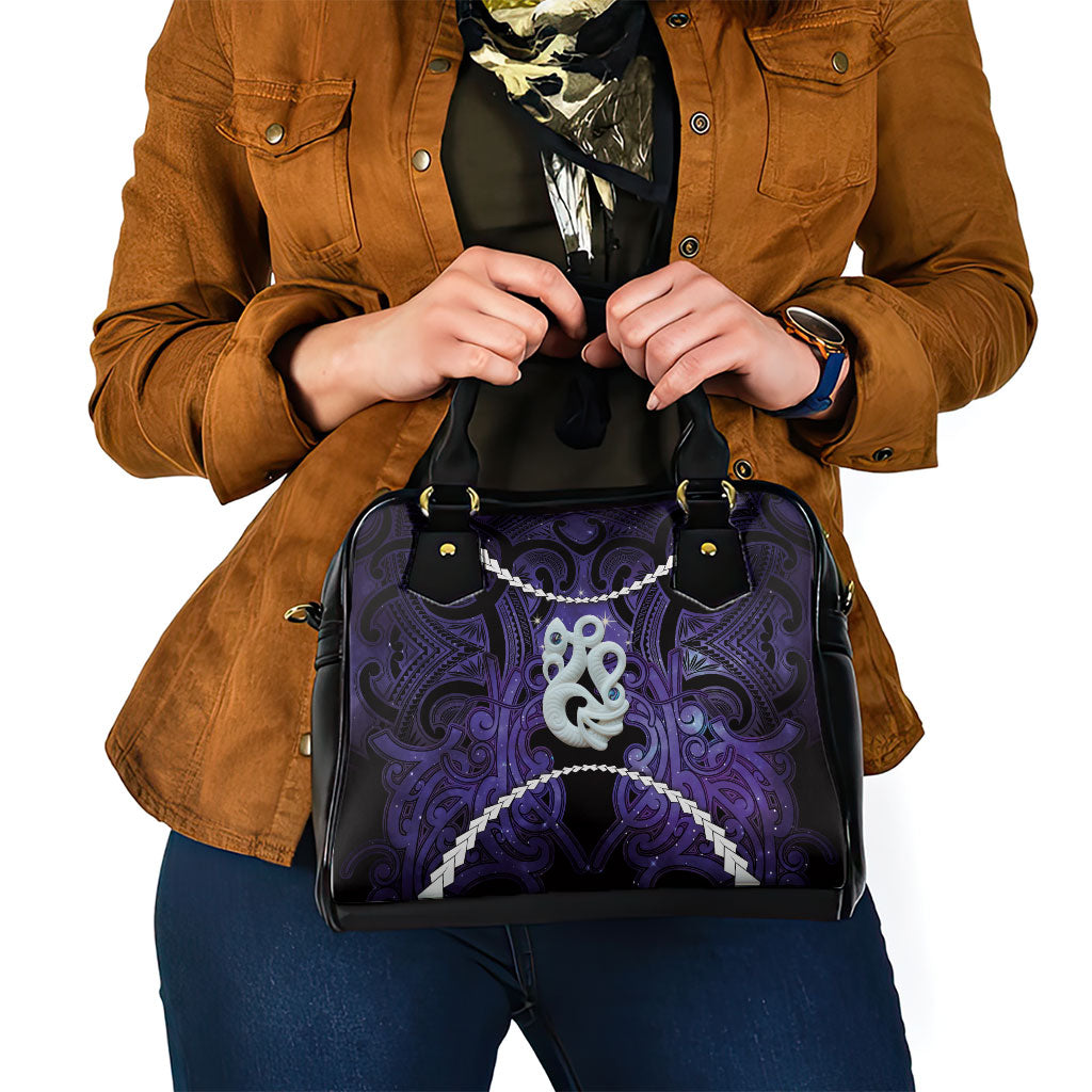 Maori Matariki Manaia Waiporoporo Shoulder Handbag Maori Kowhaiwhai Pattern Galaxy LT01 - Polynesian Pride