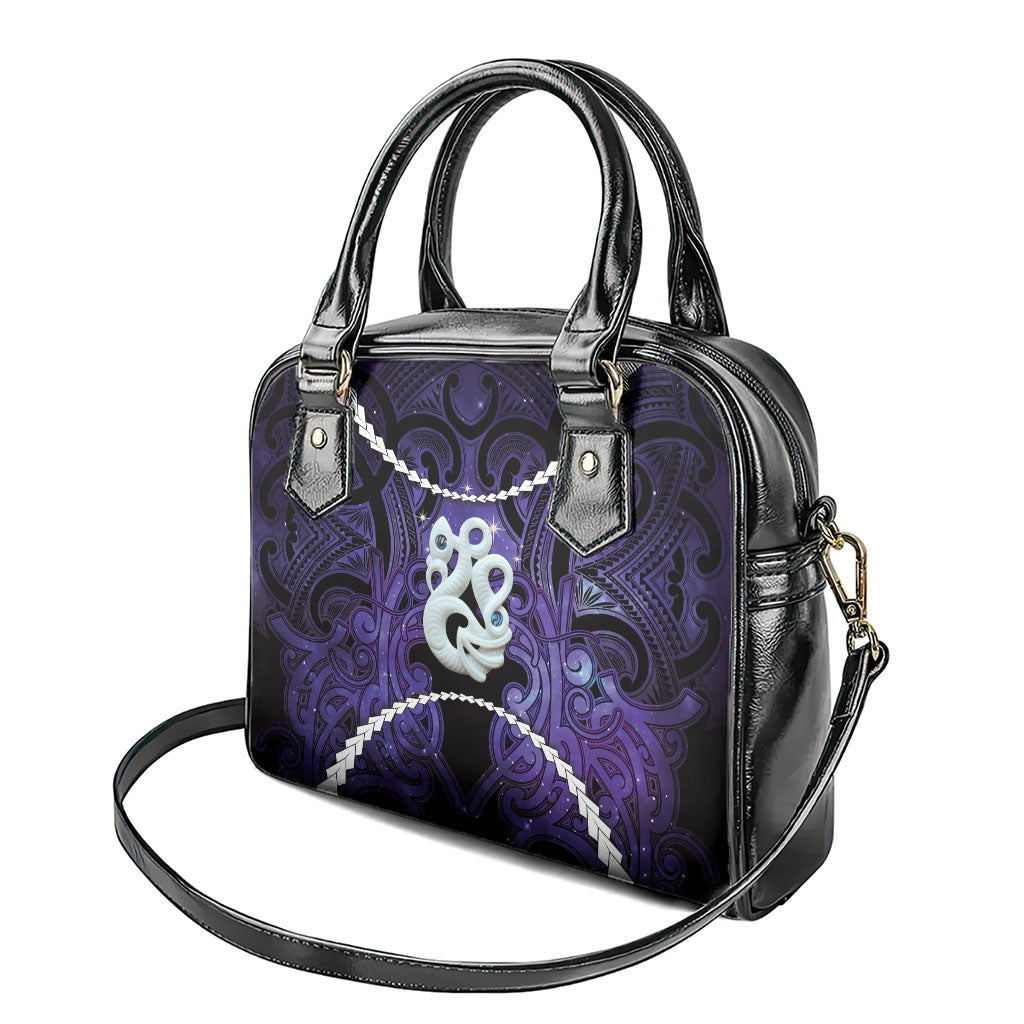 Maori Matariki Manaia Waiporoporo Shoulder Handbag Maori Kowhaiwhai Pattern Galaxy LT01 - Polynesian Pride