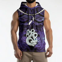 Personalised Maori Matariki Manaia Waiporoporo Sleeveless Hoodie Maori Kowhaiwhai Pattern Galaxy LT01 - Polynesian Pride
