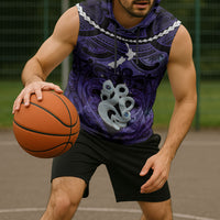 Personalised Maori Matariki Manaia Waiporoporo Sleeveless Hoodie Maori Kowhaiwhai Pattern Galaxy LT01 - Polynesian Pride