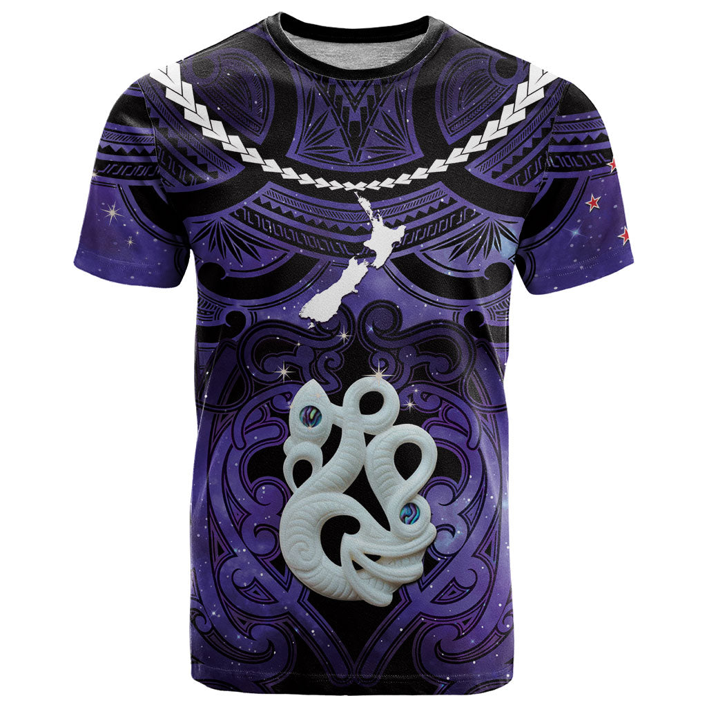 Personalised Maori Matariki Manaia Waiporoporo T Shirt Maori Kowhaiwhai Pattern Galaxy