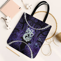 Maori Matariki Manaia Waiporoporo Tote Bag Maori Kowhaiwhai Pattern Galaxy LT01 Black Strap One Size Purple - Polynesian Pride