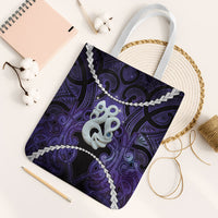 Maori Matariki Manaia Waiporoporo Tote Bag Maori Kowhaiwhai Pattern Galaxy LT01 White Strap One Size Purple - Polynesian Pride