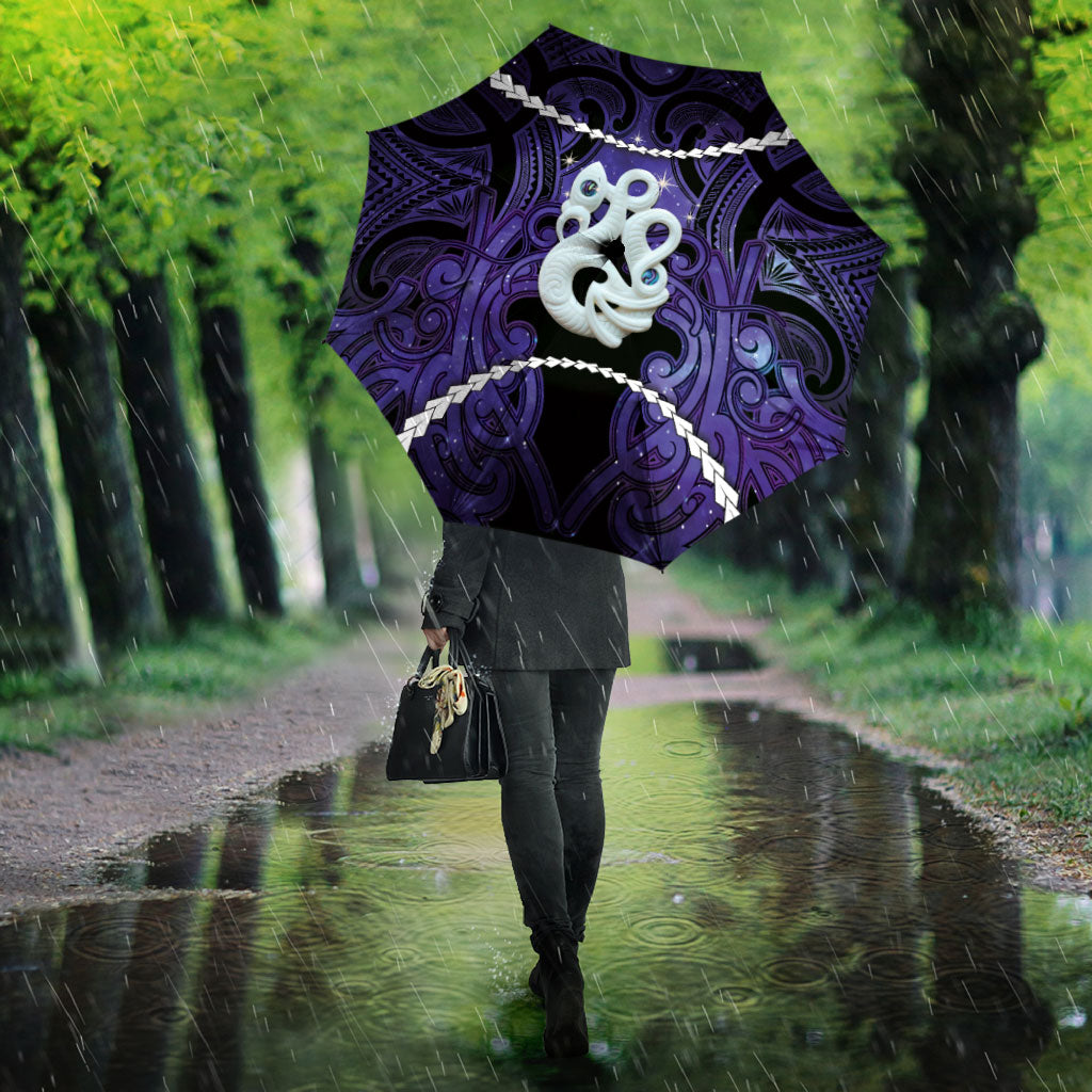 Maori Matariki Manaia Waiporoporo Umbrella Maori Kowhaiwhai Pattern Galaxy