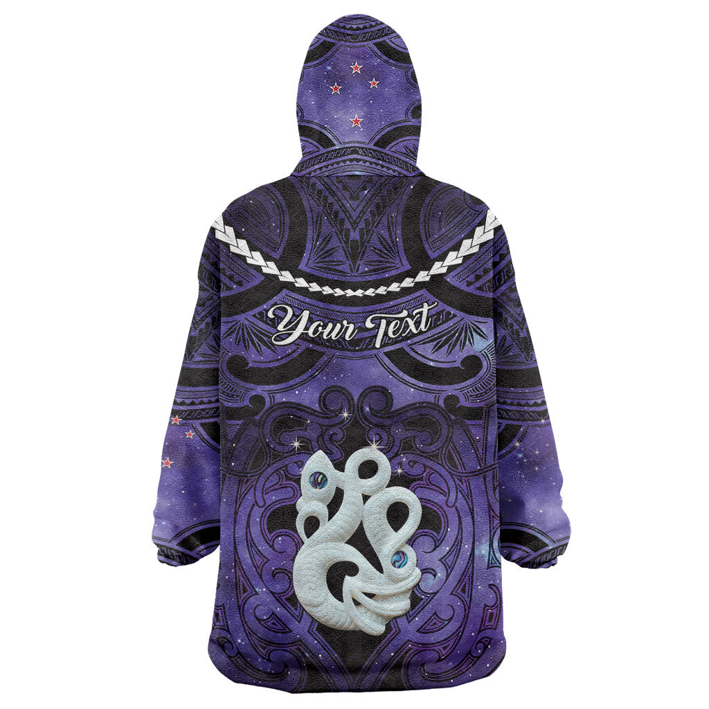Personalised Maori Matariki Manaia Waiporoporo Wearable Blanket Hoodie Maori Kowhaiwhai Pattern Galaxy LT01 - Polynesian Pride