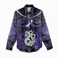 Personalised Maori Matariki Manaia Waiporoporo Women Casual Shirt Maori Kowhaiwhai Pattern Galaxy LT01 - Polynesian Pride