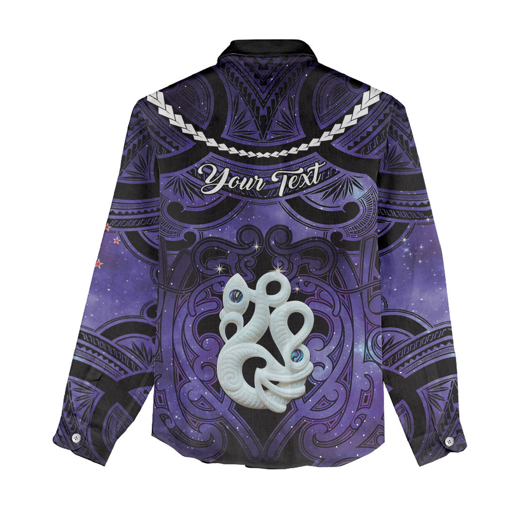 Personalised Maori Matariki Manaia Waiporoporo Women Casual Shirt Maori Kowhaiwhai Pattern Galaxy LT01 - Polynesian Pride