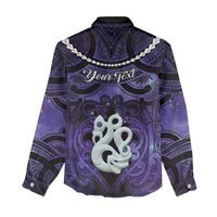 Personalised Maori Matariki Manaia Waiporoporo Women Casual Shirt Maori Kowhaiwhai Pattern Galaxy LT01 - Polynesian Pride