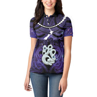 Personalised Maori Matariki Manaia Waiporoporo Women Polo Shirt Maori Kowhaiwhai Pattern Galaxy LT01 - Polynesian Pride