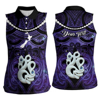 Personalised Maori Matariki Manaia Waiporoporo Women Sleeveless Polo Shirt Maori Kowhaiwhai Pattern Galaxy LT01 - Polynesian Pride