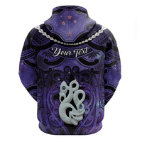 Personalised Maori Matariki Manaia Waiporoporo Zip Hoodie Maori Kowhaiwhai Pattern Galaxy