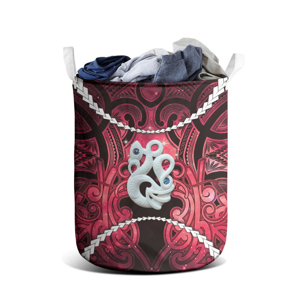 Maori Matariki Manaia Whero Laundry Basket Maori Kowhaiwhai Pattern Galaxy