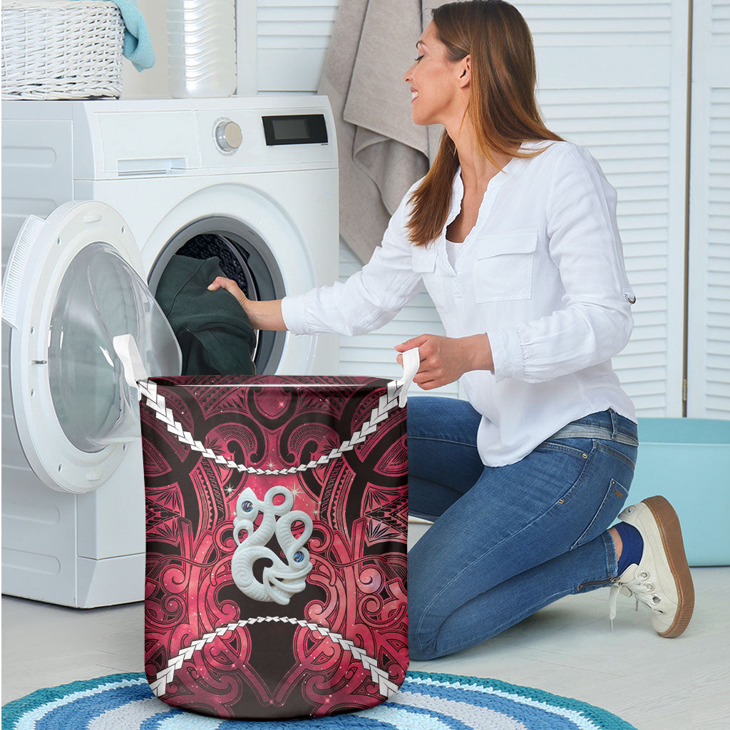 Maori Matariki Manaia Whero Laundry Basket Maori Kowhaiwhai Pattern Galaxy