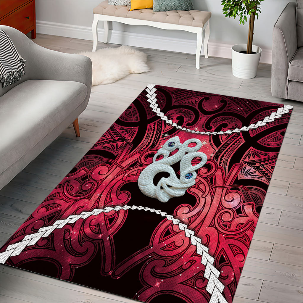 Maori Matariki Manaia Whero Area Rug Maori Kowhaiwhai Pattern Galaxy LT01 - Polynesian Pride