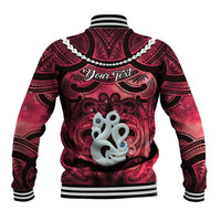 Personalised Maori Matariki Manaia Whero Baseball Jacket Maori Kowhaiwhai Pattern Galaxy