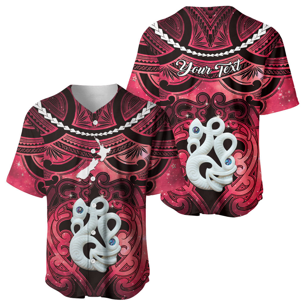 Personalised Maori Matariki Manaia Whero Baseball Jersey Maori Kowhaiwhai Pattern Galaxy