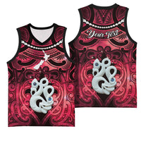 Personalised Maori Matariki Manaia Whero Basketball Jersey Maori Kowhaiwhai Pattern Galaxy