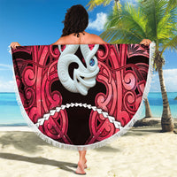 Maori Matariki Manaia Whero Beach Blanket Maori Kowhaiwhai Pattern Galaxy
