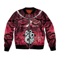 Personalised Maori Matariki Manaia Whero Bomber Jacket Maori Kowhaiwhai Pattern Galaxy