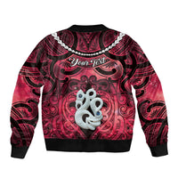 Personalised Maori Matariki Manaia Whero Bomber Jacket Maori Kowhaiwhai Pattern Galaxy