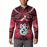 Personalised Maori Matariki Manaia Whero Button Sweatshirt Maori Kowhaiwhai Pattern Galaxy