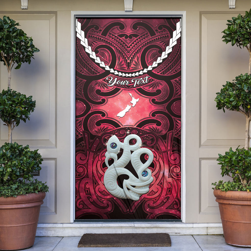 Personalised Maori Matariki Manaia Whero Door Cover Maori Kowhaiwhai Pattern Galaxy