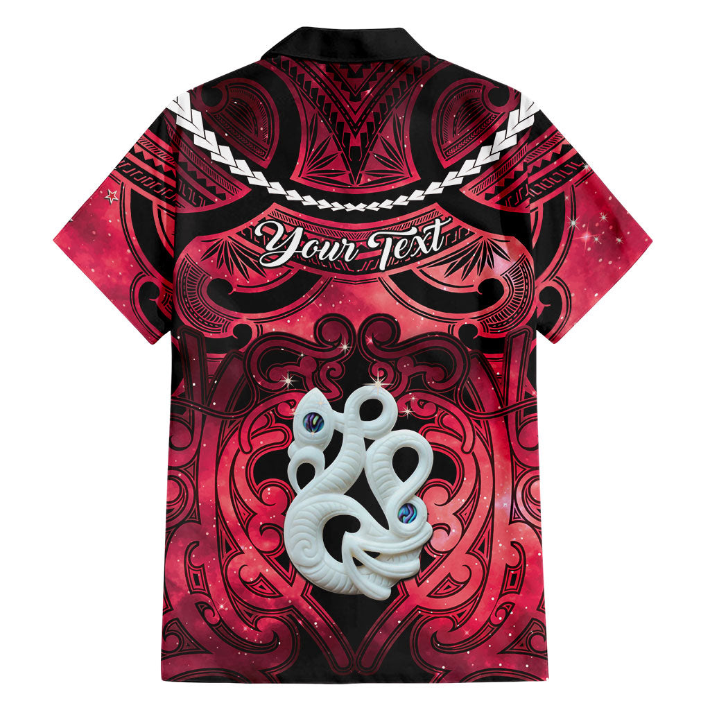 Personalised Maori Matariki Manaia Whero Family Matching Off Shoulder Maxi Dress and Hawaiian Shirt Maori Kowhaiwhai Pattern Galaxy