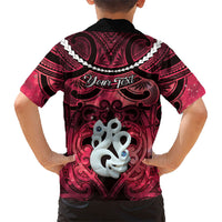 Personalised Maori Matariki Manaia Whero Family Matching Puletasi and Hawaiian Shirt Maori Kowhaiwhai Pattern Galaxy