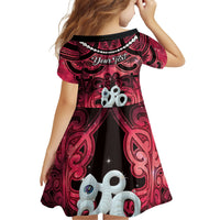 Personalised Maori Matariki Manaia Whero Family Matching Short Sleeve Bodycon Dress and Hawaiian Shirt Maori Kowhaiwhai Pattern Galaxy LT01 - Polynesian Pride