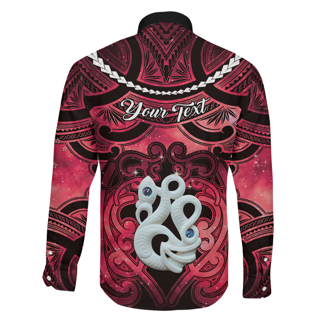 Personalised Maori Matariki Manaia Whero Family Matching Summer Maxi Dress and Hawaiian Shirt Maori Kowhaiwhai Pattern Galaxy LT01 - Polynesian Pride