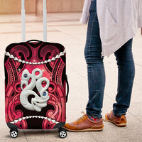 Maori Matariki Manaia Whero Luggage Cover Maori Kowhaiwhai Pattern Galaxy LT01 Red - Polynesian Pride