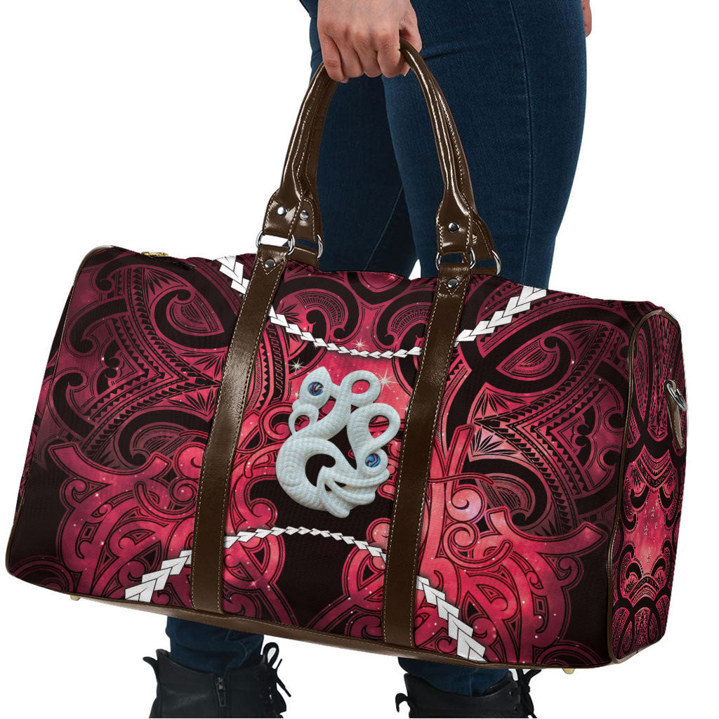 Maori Matariki Manaia Whero Travel Bag Maori Kowhaiwhai Pattern Galaxy